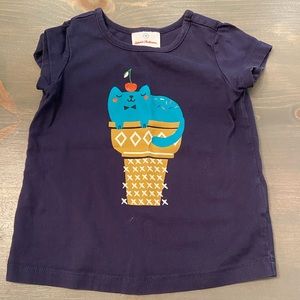 Hanna Andersson size 90 3t tshirt cat ice cream